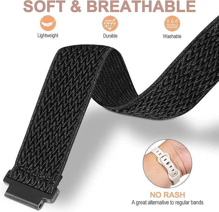 Elastic Nylon Watchband Compatible with Garmin Forerunner 235/220/230/620/630/735XT,Soft Adjustable