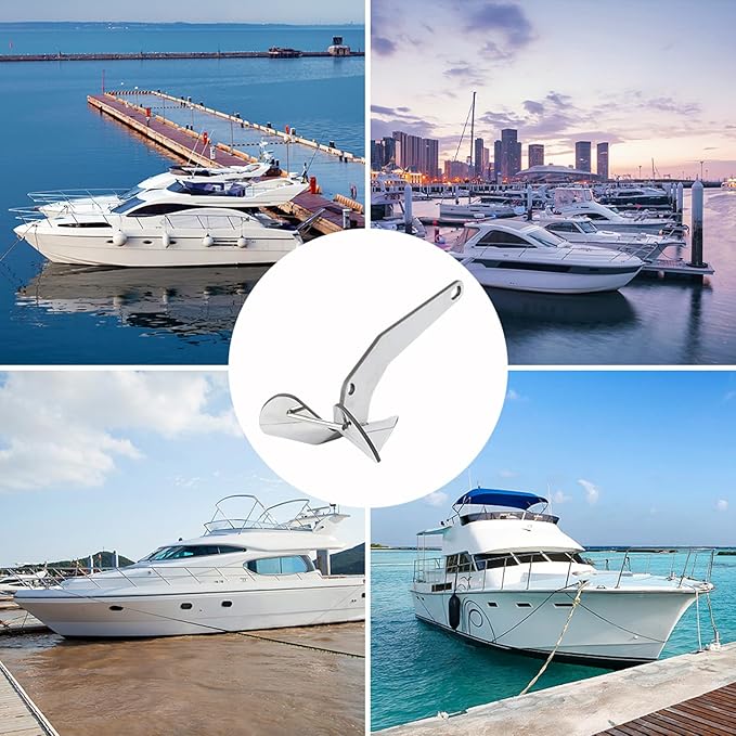 GAOMON 316 Stainless Steel Delta-Style Anchor, Fluke Anchor for Pontoon, Dinghies, Fishing Boats