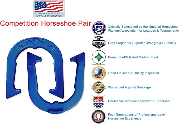 Competition Tournament Pitching Horseshoes - NHPA Sanctioned for Tournament & League Play - Drop