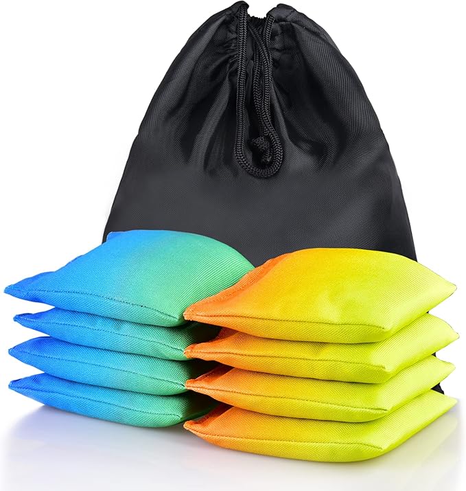 Weather Resistant Cornhole Bags, Gradient Corn Hole Bags Set of 8, Cornhole Bean Bags, Modified