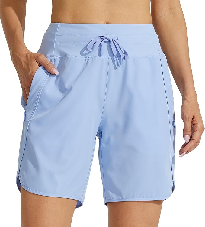 Willit Women's 7" Athletic Running Shorts Long Workout Hiking Shorts Quick Dry High Waisted Active