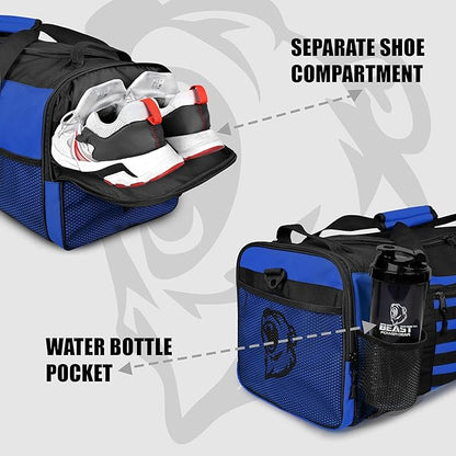 Duffle Gym Bag for Men & Women – Large Duffel Athletic Gym Boxing Bag with Shoes Compartment, Wet
