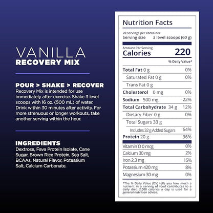 Tailwind Nutrition Recovery Mix, 20 Grams Complete Protein, Carbohydrates, and Electrolytes Powder