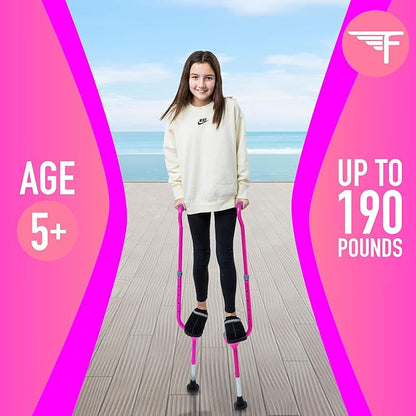 Flybar Maverick Walking Stilts for Kids - 5 Adjustable Height’s, Sturdy, Easy Assembly, Wide