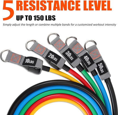 Resistance Bands with Handles for Working Out Women and Men, Exercise Bands with Door Anchor