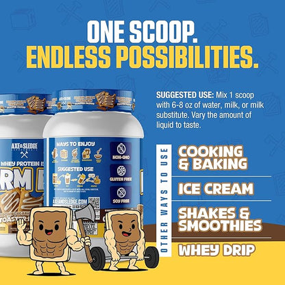 Axe & Sledge Farm Fed 100% Whey Protein Isolate | 25g Protein | Low Carb, Low Sugar, Gluten Free |