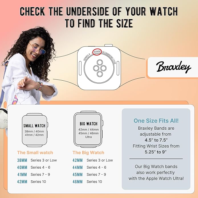 Braxley Bands - Organic Cotton Watch Bands For Women and Men, Compatible With All Apple Watch Sizes