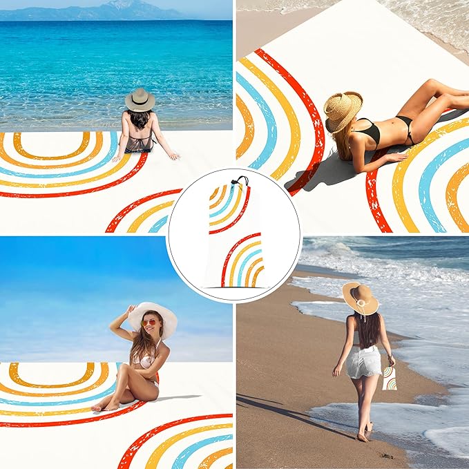 110''×118'' Beach Blanket, Waterproof Sandproof Beach Mat Lightweight Outdoor Picnic Blanket for