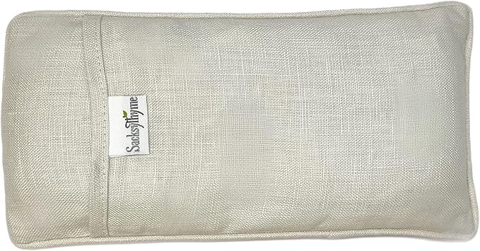 Organic Linen Eye Pillow - Lavender & Flaxseed for Relaxation, Yoga, Stress Relief - Microwavable