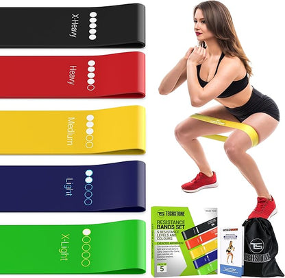 TechStone Resistance Bands Set for Men and Women, Pack of 5 Different Levels Elastic Band for Home