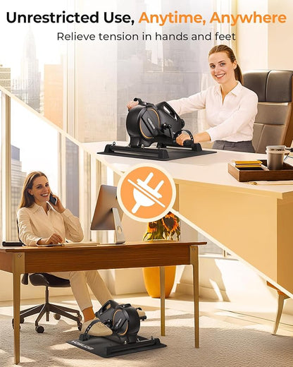 YOSUDA Under Desk Bike Pedal Exerciser - Magnetic Mini Exercise Bike for Arm/Leg Exercise, Desk