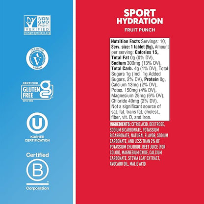 Nuun Sport Electrolyte Tablets with Magnesium, Calcium, Potassium, Chloride & Sodium, Gluten Free &