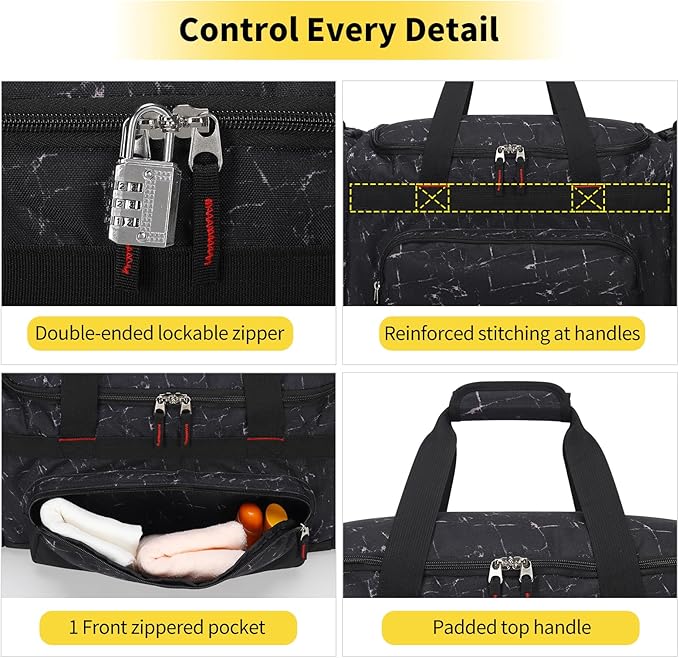 22 inch Gym Bag for Men - 55L Large Travel Duffle Bag Sports Equipment Bag with Multiple Zippered
