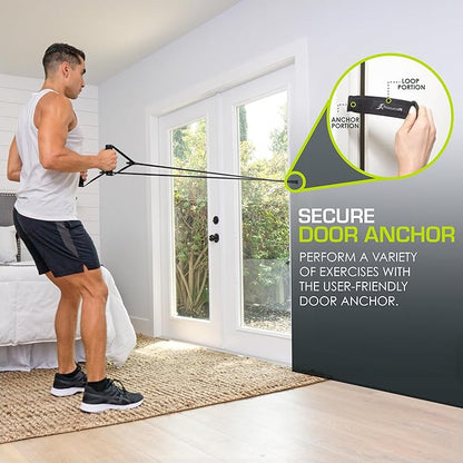 ProsourceFit Single Stackable Resistance Bands with Door Anchor and Exercise Guide, 5-8 LB, Heavy