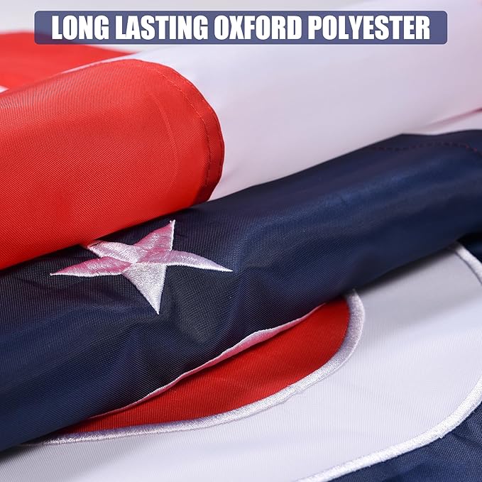 Ohio State Flag 3x5 Ft, Deluxe Embroidered Premium Polyester Durable OH Outside Flag