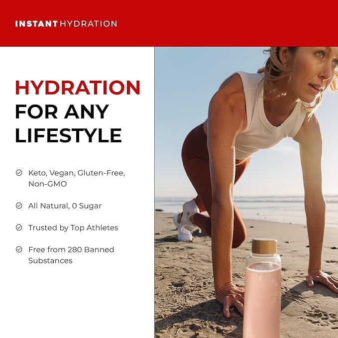 Instant Hydration Electrolytes Powder Packets - Paloma Electrolyte Drink Mix - Zero Sugar - Keto