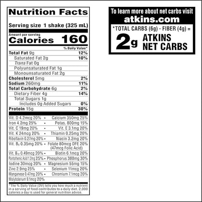 Atkins Dark Chocolate Royale Protein Shake, High Protein Shakes, Low Glycemic, Low Carb and Low