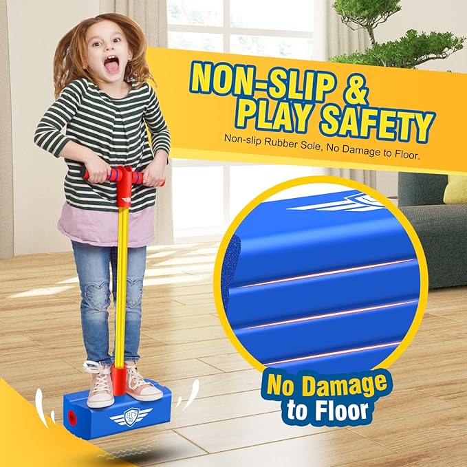 CUUGO LET'S GO! CG Jumping Promotes Growing Taller- Pogo Stick Foam Pogo Jumper for Kids, Toys for