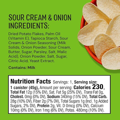 The Good Crisp Company, Good Crisps Minis (Sour Cream and Onion, 1.6 Ounce, Pack of 12) Non-GMO