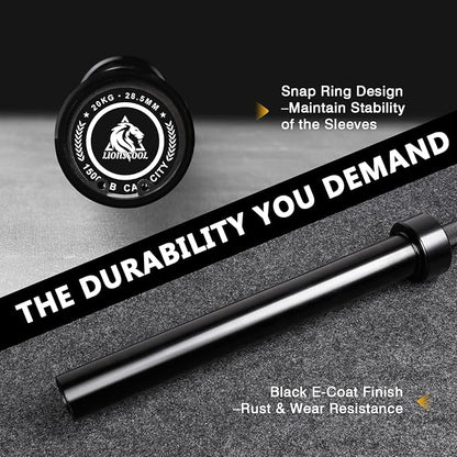 LIONSCOOL 7FT Olympic Barbell for Weightlifting, Power Lifting, 2 Inch Strength Training Bar for
