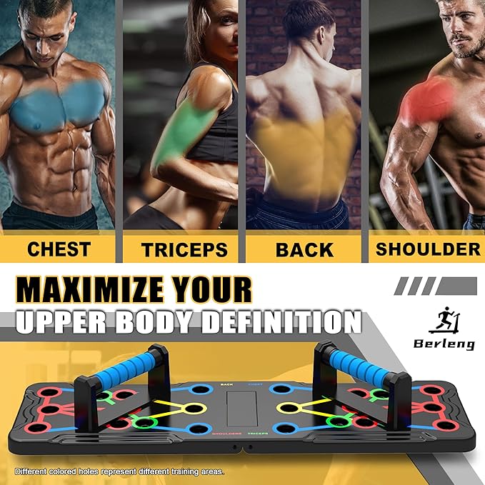Solid Push Up Board 15 in 1 Home Workout Equipment Multi-Functional Pushup Stands System Fitness
