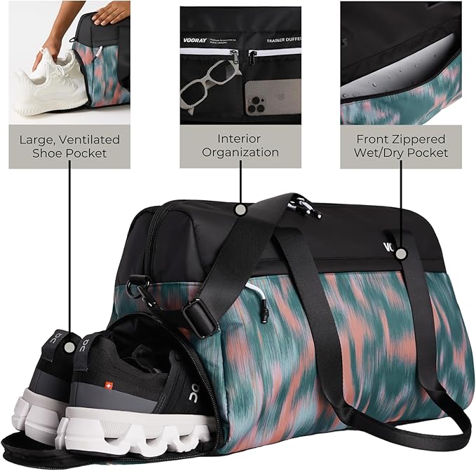 Vooray 25L Trainer Duffel Bag ??Lightweight Travel Duffel for Women and Men with Shoe Pocket