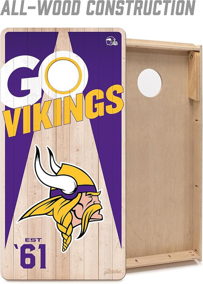 YouTheFan NFL 2’ x 4’ Professional Wood Cornhole Game