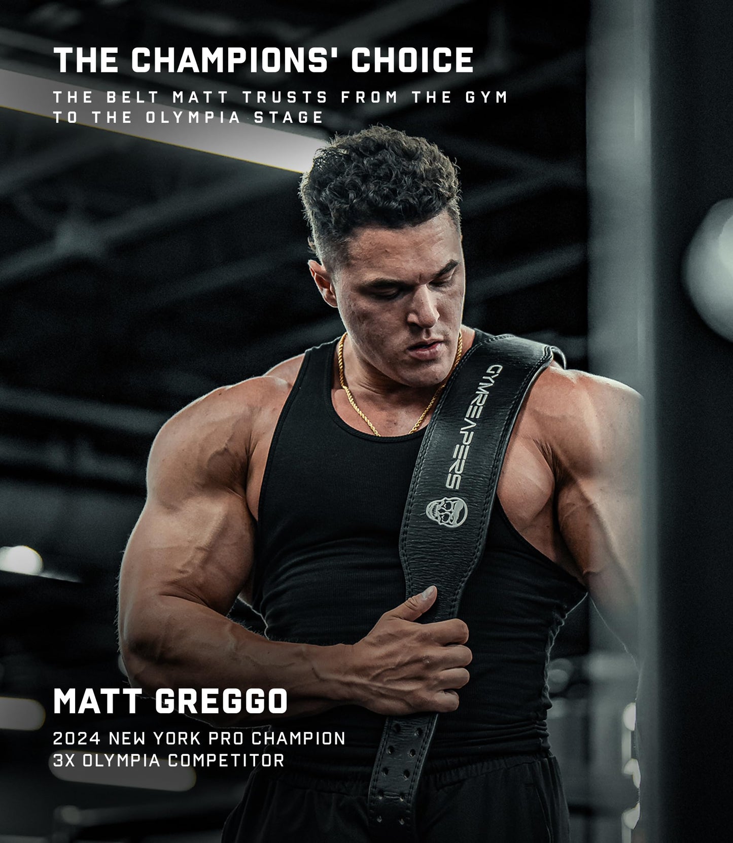 Gymreapers Leather Weightlifting Belt for Bodybuilding, Squatting, Lower Back Support & Back Pain