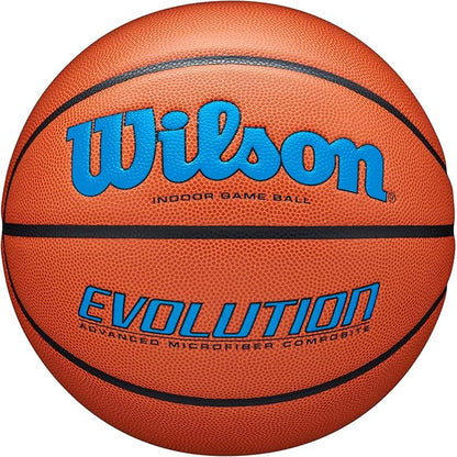WILSON Evolution Indoor Game Basketballs - Size 5, Size 6 and Size 7