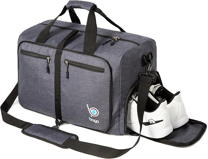 Bago Foldable Duffel Bags for Traveling Women & Men - 40L Sports Packable Duffle Bag for Travel