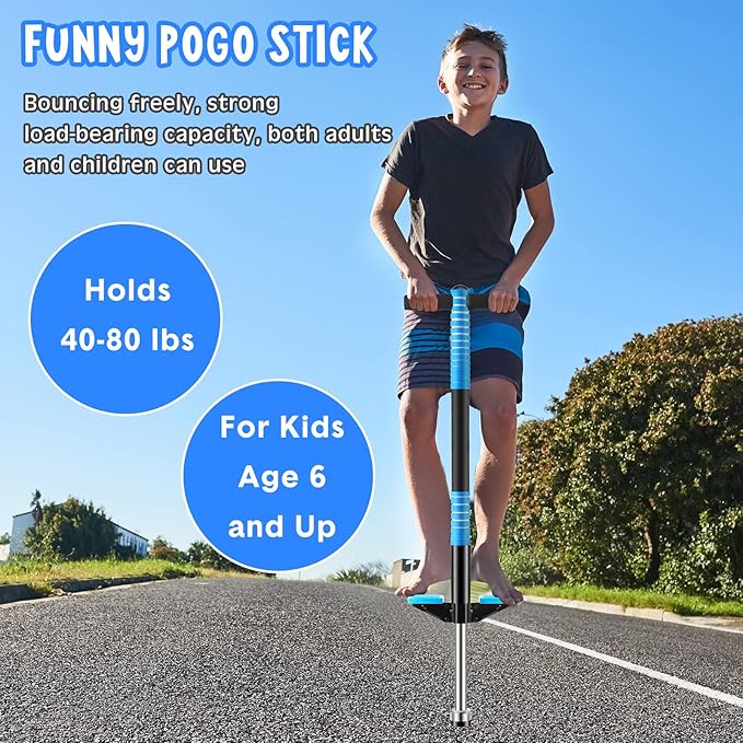 Leitee 2 Pack Pogo Stick for Kids Age 6 and Up, Suitable for 40-80 lbs, Soft Foam Jump Stick, Pogo