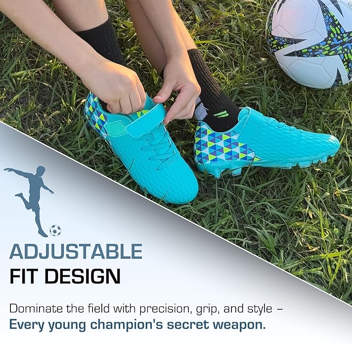 Soccer Cleats for Kids & Youth | Lightweight Football Shoes for Firm Ground | Durable Girls & Boys