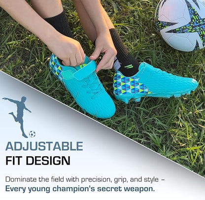 Soccer Cleats for Kids & Youth | Lightweight Football Shoes for Firm Ground | Durable Girls & Boys