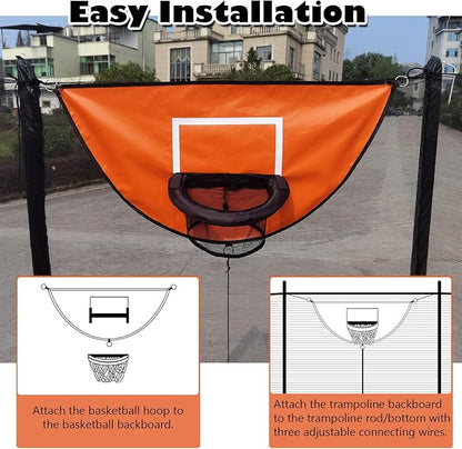 Trampoline Basketball Hoop, with Pump and 4 Mini Balls, Easy to Install, Universal Trampoline