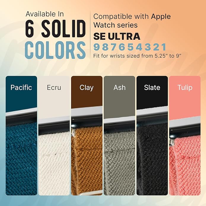 Braxley Bands - Organic Cotton Watch Bands For Women and Men, Compatible With All Apple Watch Sizes