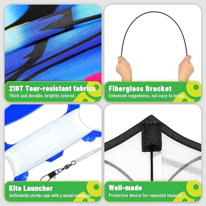 The Doinfly Butterfly-Shaped Kite is an Easy-to-Fly Kite Suitable for Both Children and Adults, and