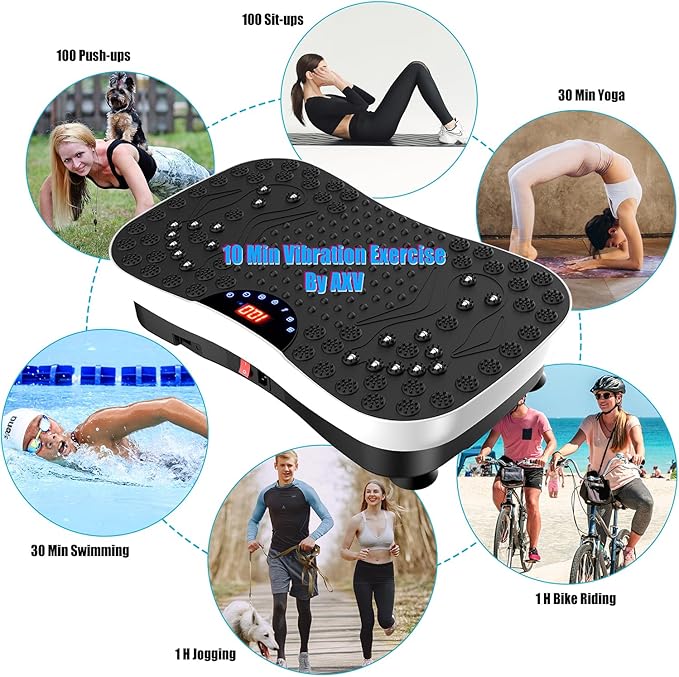 AXV Vibration Plate Exercise Machine Whole Body Workout Portable Mini Vibrate Fitness Platform