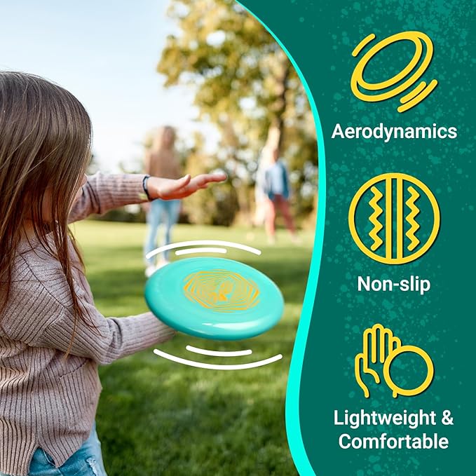 Wham-O Frisbee Go Flying Disc, 9 Inch Lightweight Sports Disc for Beginners Outdoor Beach Backyard