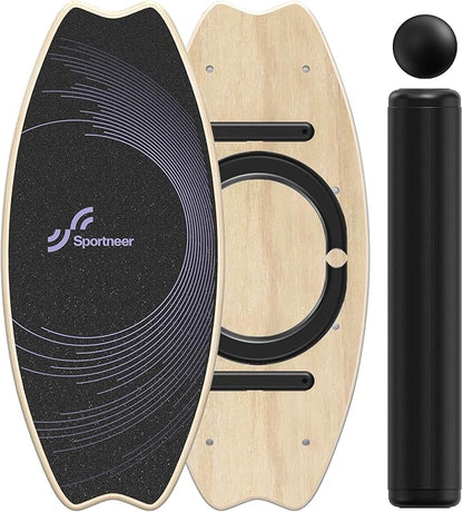 Sportneer Balance Board - 7 Modes Wobble Board with Adjustable Stoppers - Exercise Balancing