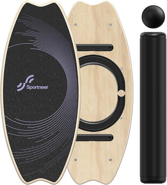 Sportneer Balance Board - 7 Modes Wobble Board with Adjustable Stoppers - Exercise Balancing
