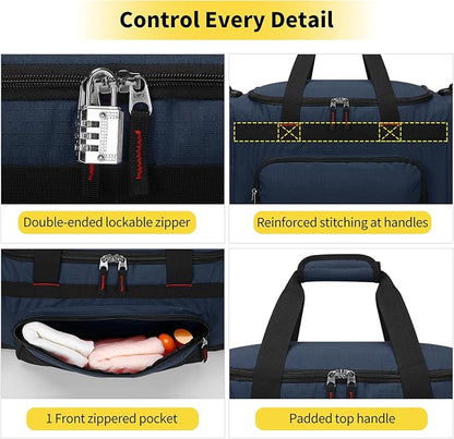 22 inch Gym Bag for Men - 55L Large Travel Duffle Bag Sports Equipment Bag with Multiple Zippered