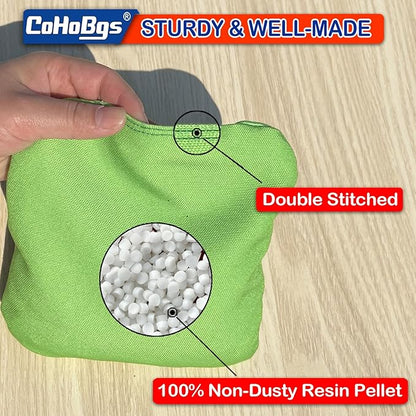 CoHoBgs Corn Hole Bags Set 8, Professional Cornhole Bags Dual-Sided Slick & Stick Resin Filled