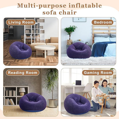 Realspring 6 Pcs Bean Bag Chairs for Adults Inflatable Chairs with Electric Air Pump,Blow up Couch