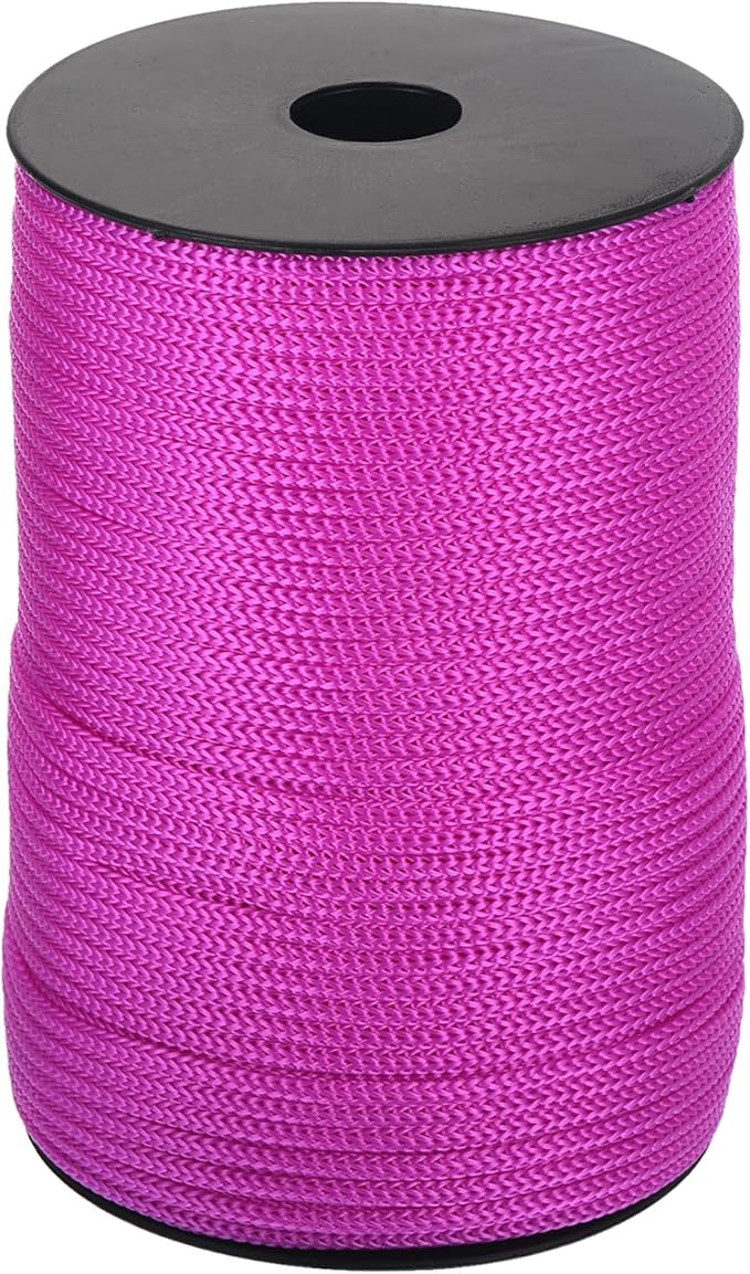 MECCANIXITY 5/32 Inch Polypropylene Rope Braided Ropes, 328ft Camping Rope Hollow Utility Cord for