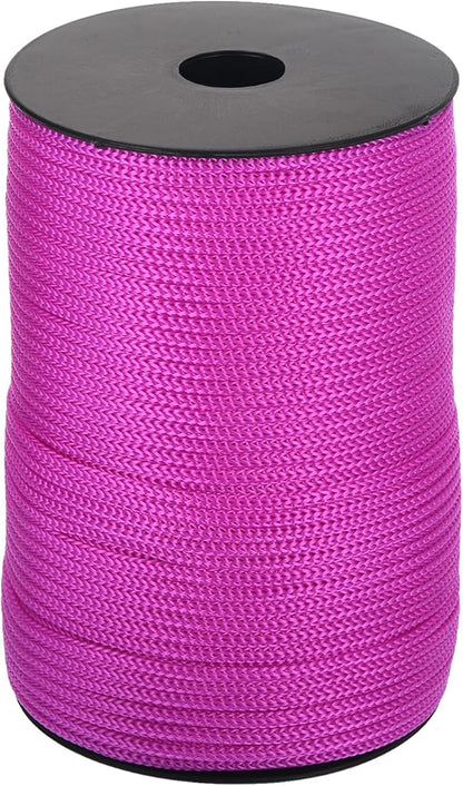 MECCANIXITY 5/32 Inch Polypropylene Rope Braided Ropes, 328ft Camping Rope Hollow Utility Cord for