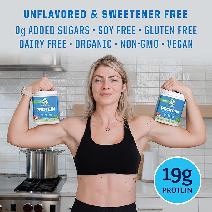 Sunwarrior Organic Plant Based Protein Powder | Vegan Organic Protein Powder Unflavored with BCAA