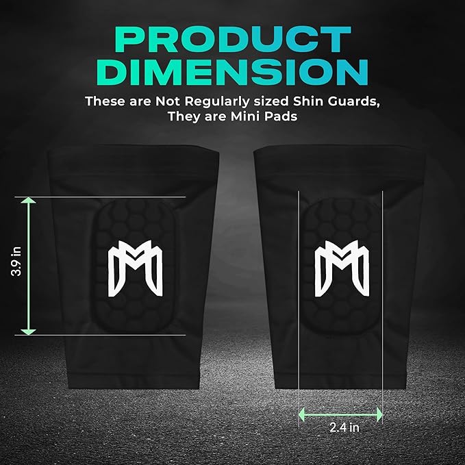 Mini Shin Guards Soccer – Built in Shin Pad Sleeves for Mens, Women, Teens - Small Shin Guards