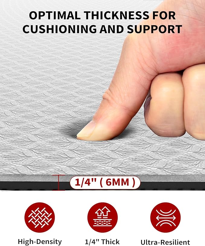 CAMBIVO Large Yoga Mat (6'x 4'), Extra Wide Workout Mat for Men and Women, Yoga Mat Thick 1/3 &1/4