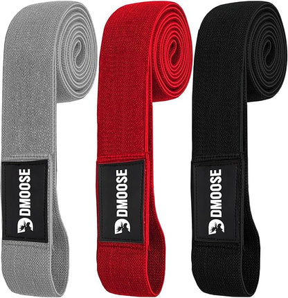 DMoose Fitness Fabric Resistance Bands for Full Body Exercises - Non-Slip Thick Cloth Stretch Band