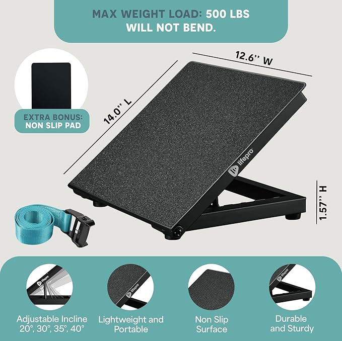 Lifepro Calf Stretcher Slant Board - Holiday Gifts Incline Board for Calf Stretching, Ankle Slant
